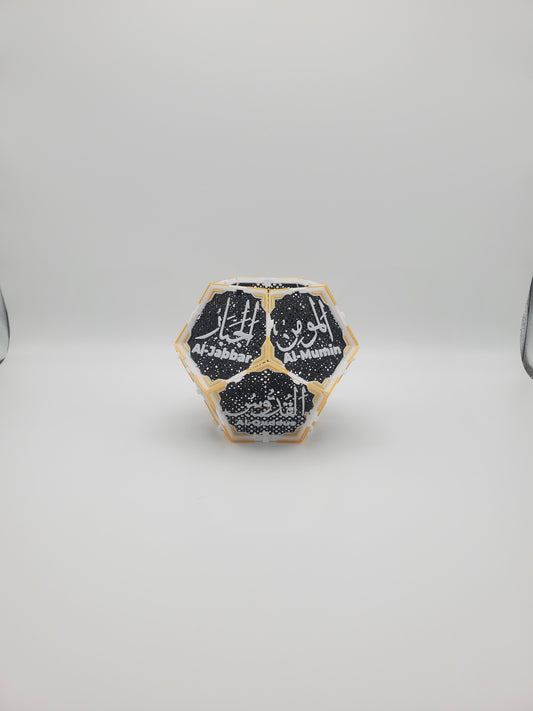 Abat-jour islamique dodécaèdre E14 taille xs fond noir