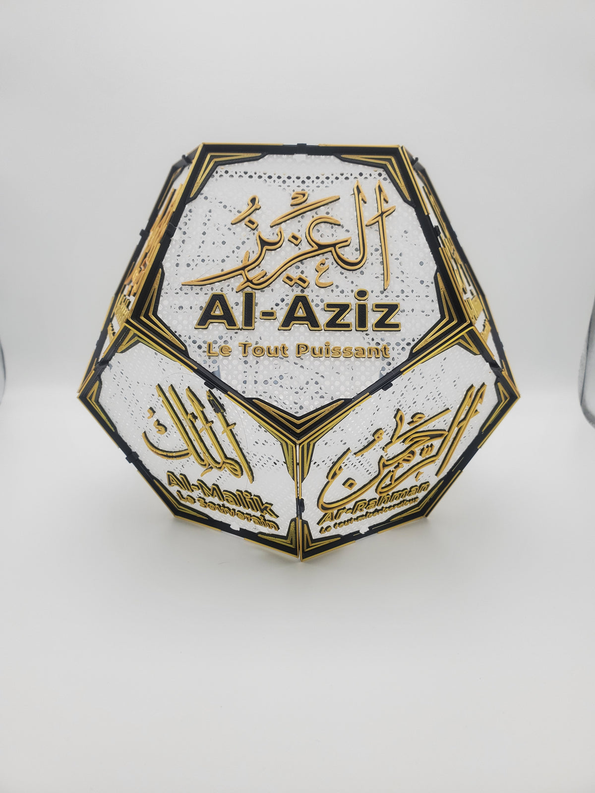 Abat-jour islamique dodécaèdre E27 taille m fond blanc